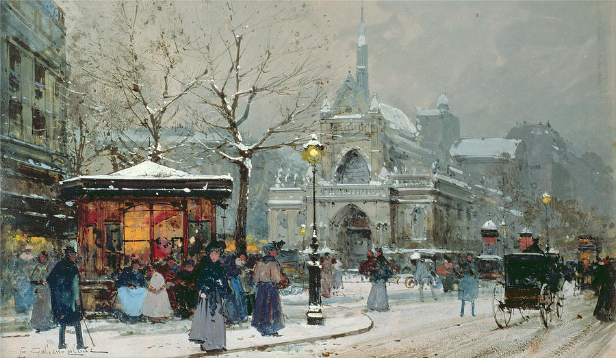 snow-scene-in-paris-eugene-galien-laloue